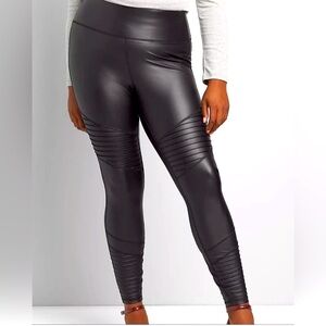 Livi Faux Leather Moto Activewear Pants Size 18 20
